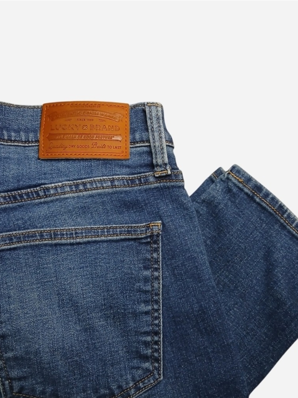 Lucky Brand Womens Ava Mid Rise Crop Skinny Jeans Size 14/ 32 Blue Stretch Denim
